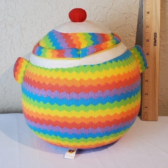 TY Sock Monkey Beanie Ballz Rainbow  8" Plush - Picture 6 of 9